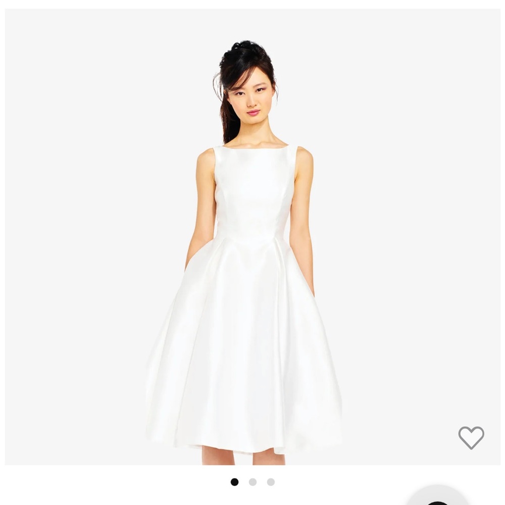Sleeveless Mikado Fit & Flare Midi Dress In Ivory size 6